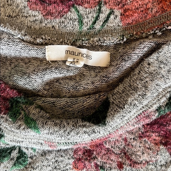 Women’s Maurices Pink and Green Floral Blouse size XL. Flowy sleeves - Picture 3 of 4